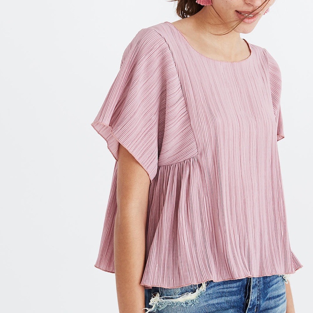Madewell Texture and Thread Micropleat Top